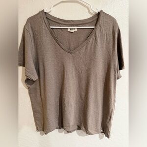 Pact Women's Tan V-Neck Cotton T-shirt size XXL